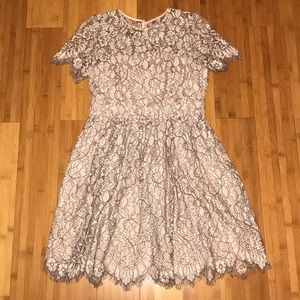 Eliza J Champagne Colored Lace Dress